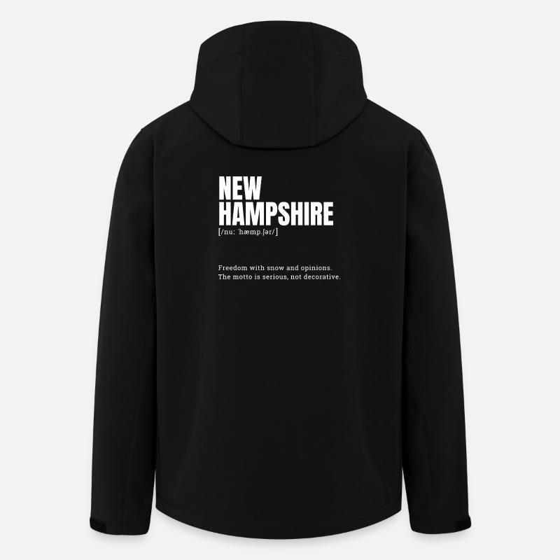New Hampshire Snow Text - Men’s Recycled Softshell Jacket by Stanley/Stella - black