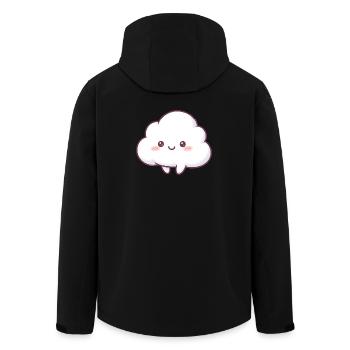 Dessin animé Nuage Câlin Kawaii - Veste softshell homme en polyester recyclé Stanley/Stella - noir - Dos - AI Model Male 185 light (185cm)