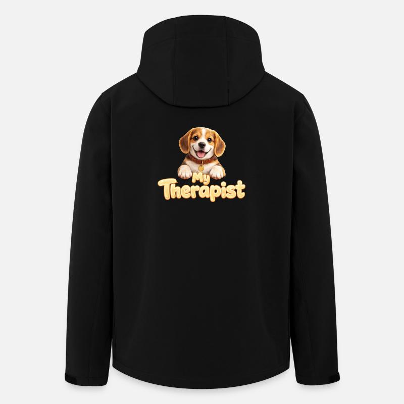 Beagle My Therapist - Recycelte Männer Softshell-Jacke von Stanley/Stella - Schwarz