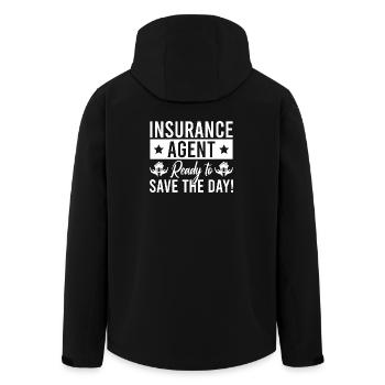 Insurance Agent Costume Save The Day Medicare - Recycelte Männer Softshell-Jacke von Stanley/Stella - Schwarz - Hinten - AI Model Male 185 light (185cm)
