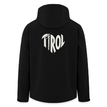 Tirol Herz lettering with hiking stick - Men’s Recycled Softshell Jacket by Stanley/Stella - black - Back - AI Model Male 185 light (185cm)