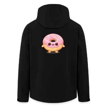 Donut kawaï avec glaçage rose - Veste softshell homme en polyester recyclé Stanley/Stella - noir - Dos - AI Model Male 185 light (185cm)