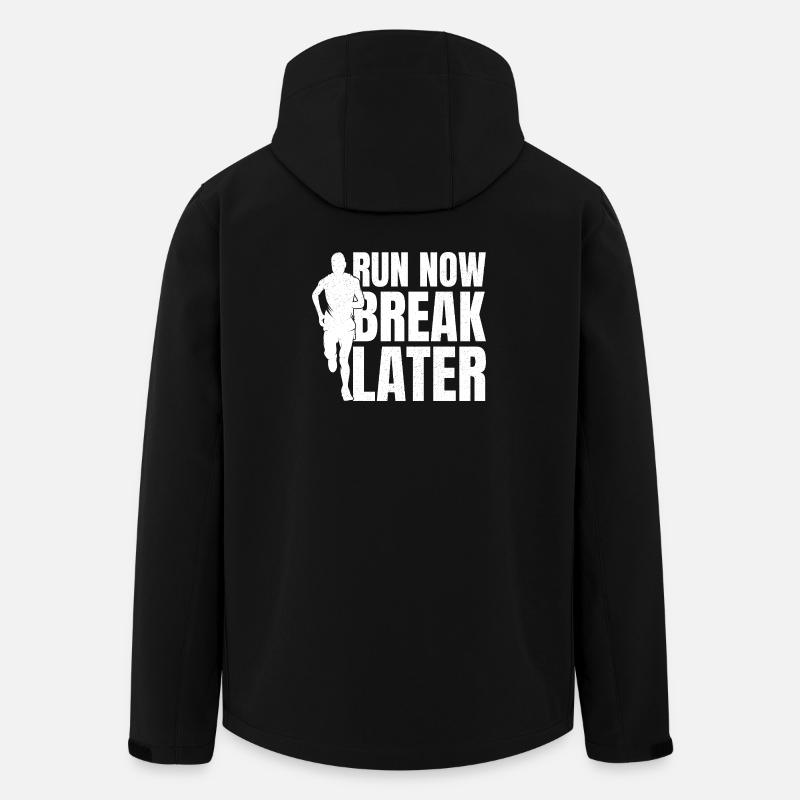 Maratonløper Løp nå Pause senere Løping - Stanley/Stella Discoverer Menn Resirkulert softshell-jakke - svart