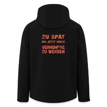 Zu spät vernünftig zu werden - Recycelte Männer Softshell-Jacke von Stanley/Stella - Schwarz - Hinten - AI Model Male 185 light (185cm)