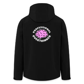 Professional Overthinker Funny Brooding Anxiety Logo - Men’s Recycled Softshell Jacket by Stanley/Stella - black - Back - AI Model Male 185 light (185cm)