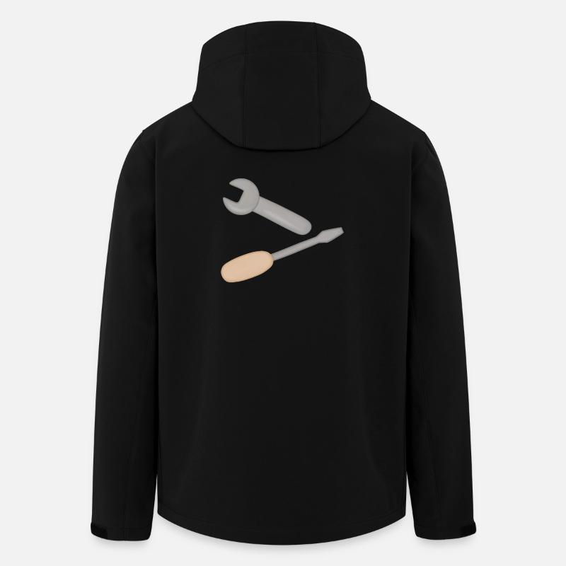 Tool duo: wrench & screwdriver - Men’s Recycled Softshell Jacket by Stanley/Stella - black