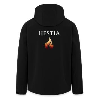 Hestia Flamme Grafik - Recycelte Männer Softshell-Jacke von Stanley/Stella - Schwarz - Hinten - AI Model Male 185 light (185cm)