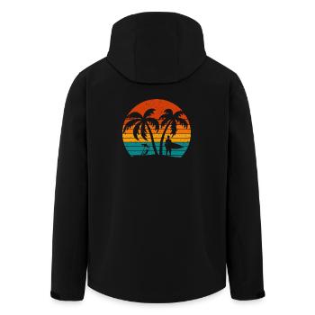 Surfing Retro Surfer Sunset  - Men’s Recycled Softshell Jacket by Stanley/Stella - black - Back - AI Model Male 185 light (185cm)