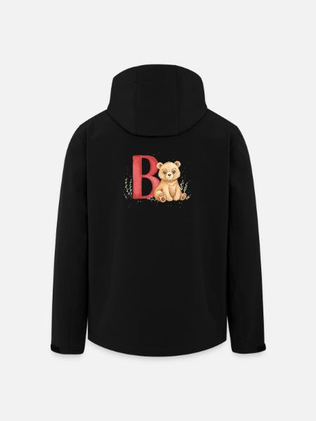 Beer en Letter B Child Motief - Heren softshell jas van gerecycled polyester Stanley/Stella - zwart