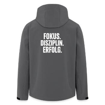 Fokus Disziplin Erfolg Motiv - Recycelte Männer Softshell-Jacke von Stanley/Stella - Schwarz - Hinten - AI Model Male 185 light (185cm)