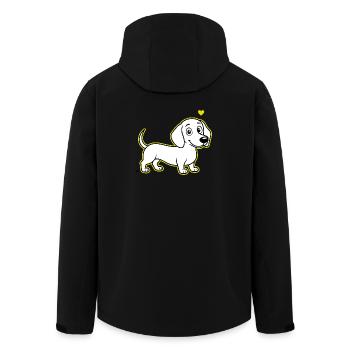Fritz_the_Sausage_Dog - Recycelte Männer Softshell-Jacke von Stanley/Stella - Schwarz - Hinten - AI Model Male 185 light (185cm)