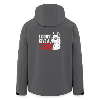 I Don't Give A Spit Lama Saying Shirt - Men’s Recycled Softshell Jacket by Stanley/Stella - black - Back - AI Model Male 185 light (185cm)