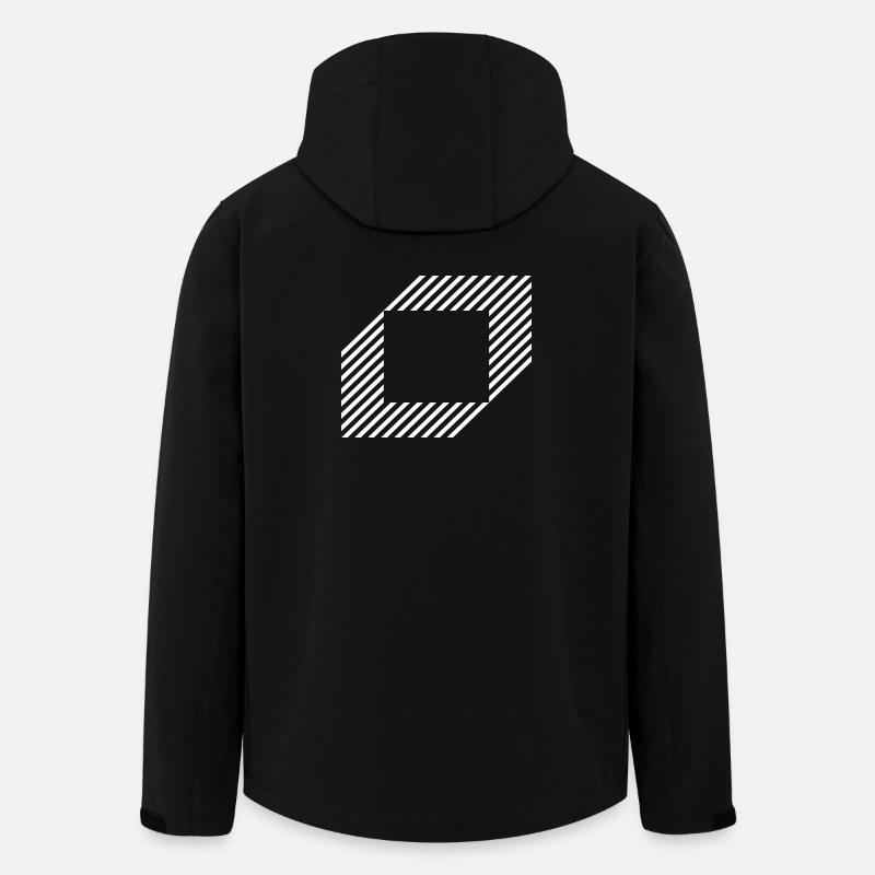 Geometric Square out of lines - Men’s Recycled Softshell Jacket by Stanley/Stella - black