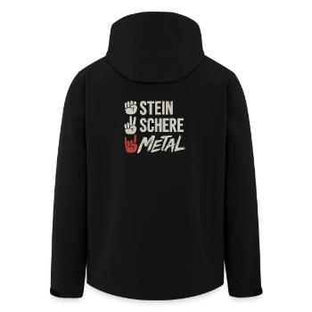 Stein Schere Metal Band Heavy Metal Musik - Recycelte Männer Softshell-Jacke von Stanley/Stella - Schwarz - Hinten - AI Model Male 185 light (185cm)