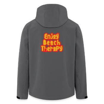Enjoy Beach Therapy - Men’s Recycled Softshell Jacket by Stanley/Stella - black - Back - AI Model Male 185 light (185cm)