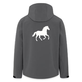 Silhouette d’un cheval sauvage - Veste softshell homme en polyester recyclé Stanley/Stella - charbon - Dos - AI Model Male 185 light (185cm)