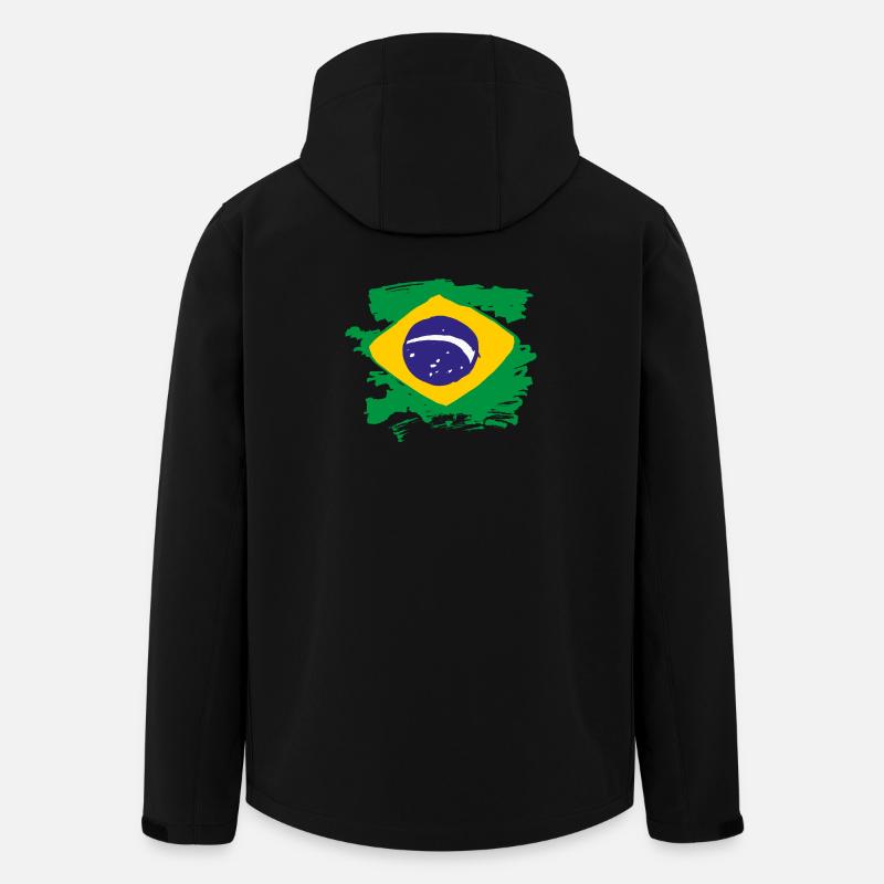 Brazil Flag - Men’s Recycled Softshell Jacket by Stanley/Stella - black