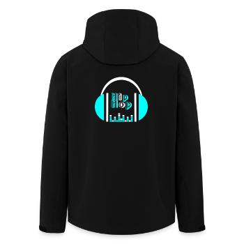 Neonkopfhörer mit Equalizer-Design - Recycelte Männer Softshell-Jacke von Stanley/Stella - Schwarz - Hinten - AI Model Male 185 light (185cm)