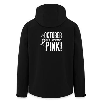 En octobre, nous portons du rose - Veste softshell homme en polyester recyclé Stanley/Stella - noir - Dos - AI Model Male 185 light (185cm)