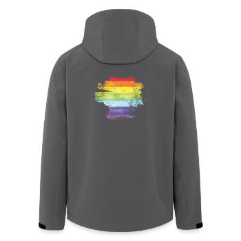 Pride Brush Rainbow - Men’s Recycled Softshell Jacket by Stanley/Stella - black - Back - AI Model Male 185 light (185cm)