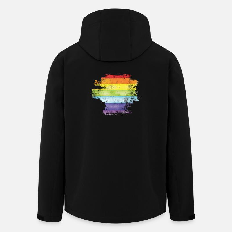 Pride Brush Rainbow - Men’s Recycled Softshell Jacket by Stanley/Stella - black