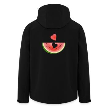 Morceau de pastèque avec cœur - Veste softshell homme en polyester recyclé Stanley/Stella - noir - Dos - AI Model Male 185 light (185cm)