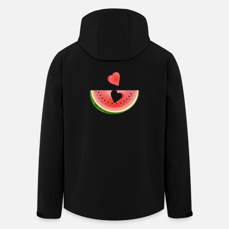 Stück einer Wassermelone mit Herz - Recycelte Männer Softshell-Jacke von Stanley/Stella - Schwarz