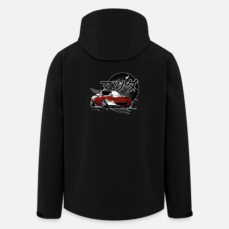Voiture japonaise Miata Mx5 rouge - Veste softshell homme en polyester recyclé Stanley/Stella - noir