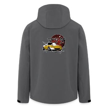 Voiture japonaise jaune écriture japonaise - Veste softshell homme en polyester recyclé Stanley/Stella - charbon - Dos - AI Model Male 185 light (185cm)