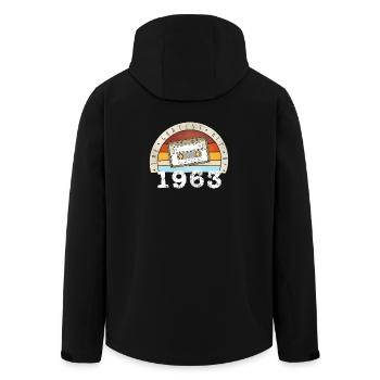 Gratest Hit of 1963, 60. Geburtstag, retro Kasette - Recycelte Männer Softshell-Jacke von Stanley/Stella - Schwarz - Hinten - AI Model Male 185 light (185cm)