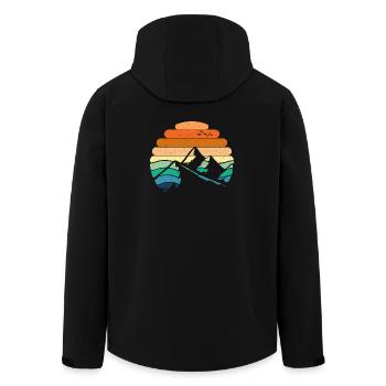Mountain Landscape Sunset - Men’s Recycled Softshell Jacket by Stanley/Stella - black - Back - AI Model Male 185 light (185cm)