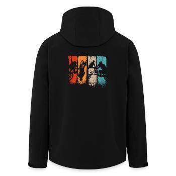 Fünfteilige Action-Silhouetten - Recycelte Männer Softshell-Jacke von Stanley/Stella - Schwarz - Hinten - AI Model Male 185 light (185cm)