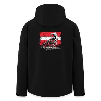 Red White Ridge Motocross Leap - Men’s Recycled Softshell Jacket by Stanley/Stella - black - Back - AI Model Male 185 light (185cm)