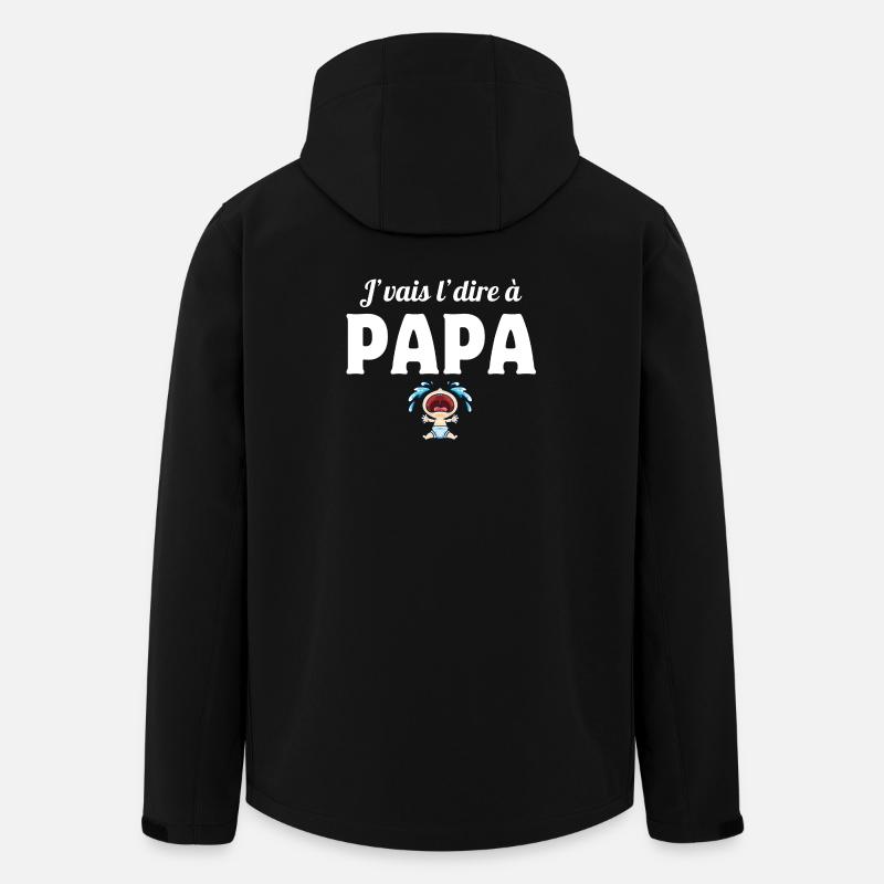 papa, j'aime mon papa, père - Veste softshell homme en polyester recyclé Stanley/Stella - noir