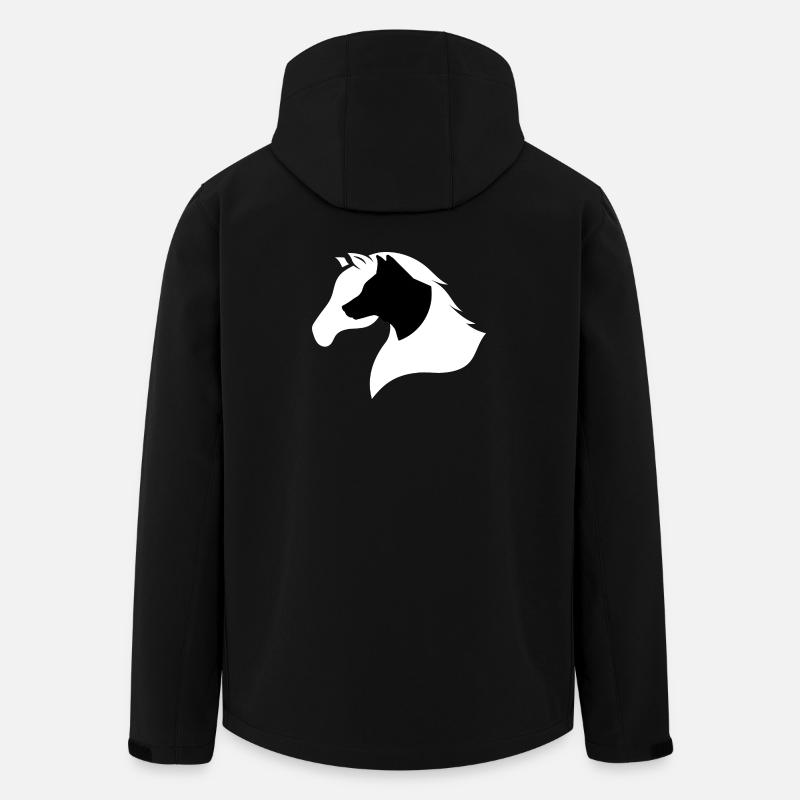 Silhouette de cheval majestueux avec tête de chien - Veste softshell homme en polyester recyclé Stanley/Stella - noir