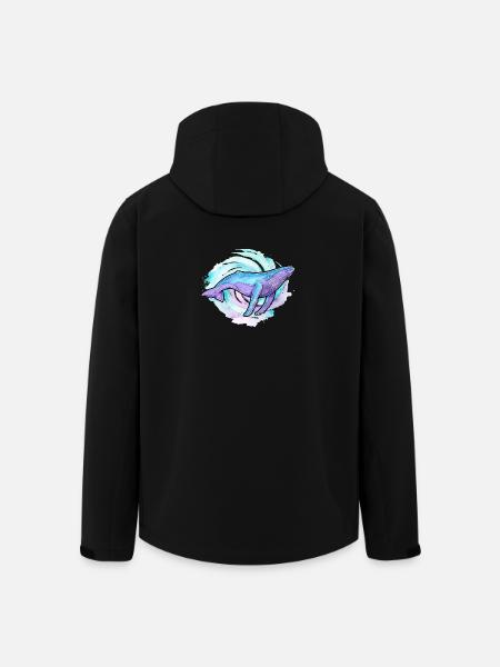 Buckelwal Aquarell - Recycelte Männer Softshell-Jacke von Stanley/Stella - Schwarz