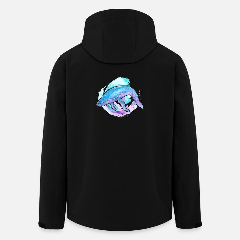 Buckelwal Aquarell - Recycelte Männer Softshell-Jacke von Stanley/Stella - Schwarz