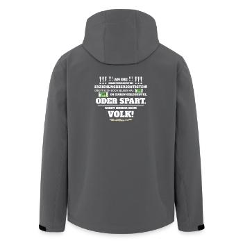Nicht immer vom Volk - Recycelte Männer Softshell-Jacke von Stanley/Stella - Anthrazit - Hinten - AI Model Male 185 light (185cm)