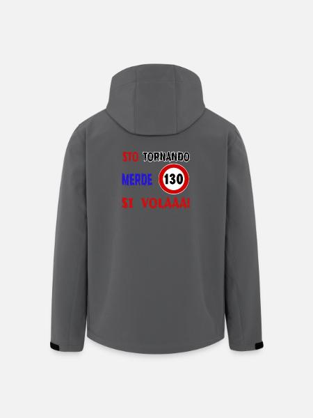 stampa simpatica sto tornando merde 130 si volaaaa - Giacca softshell uomo in poliestere riciclato di Stanley/Stella - nero