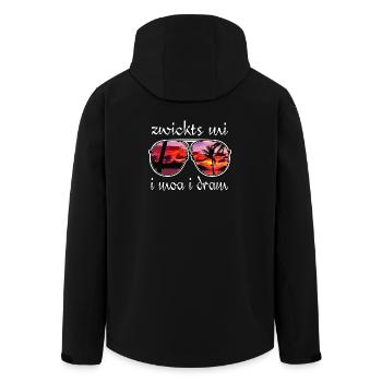 zwickts mi i moa i dram, holiday feeling, dialect - Men’s Recycled Softshell Jacket by Stanley/Stella - black - Back - AI Model Male 185 light (185cm)
