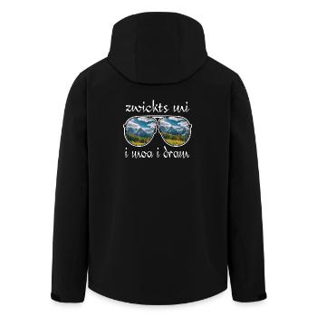 zwickts mi i moa i dram, dialect, hiking, mountains - Men’s Recycled Softshell Jacket by Stanley/Stella - black - Back - AI Model Male 185 light (185cm)