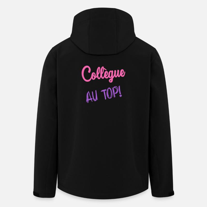 COLLEGUE. RETRAITE. RETRAITE. RETRAITEE - Veste softshell homme en polyester recyclé Stanley/Stella - noir