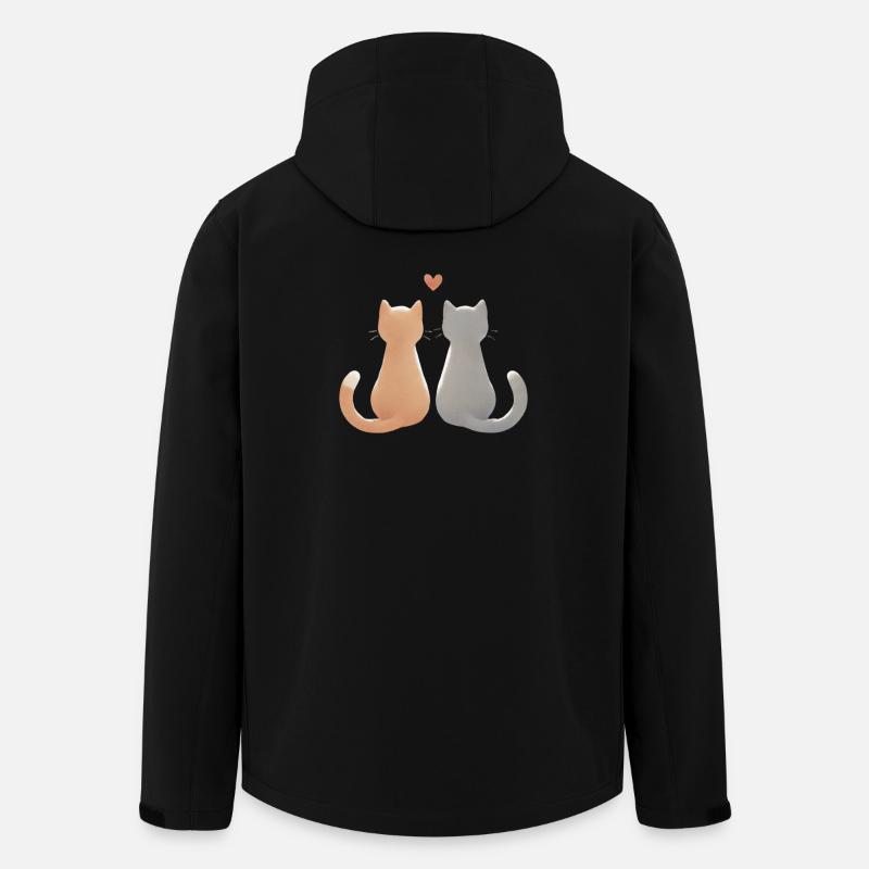 Amour et chats compagnons félins - Veste softshell homme en polyester recyclé Stanley/Stella - noir