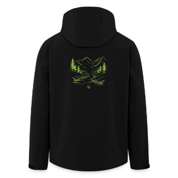Gebirge - Recycelte Männer Softshell-Jacke von Stanley/Stella - Schwarz - Hinten - AI Model Male 185 light (185cm)