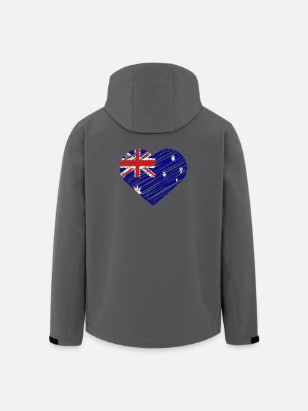 Australian Flag Heart Design - Men’s Recycled Softshell Jacket by Stanley/Stella - black