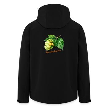 Humulus lupulus - botanical illustration - Men’s Recycled Softshell Jacket by Stanley/Stella - black - Back - AI Model Male 185 light (185cm)