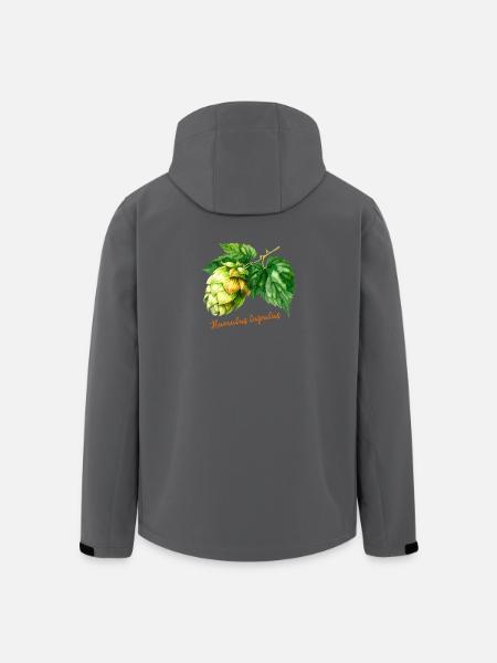 Humulus lupulus - botanical illustration - Men’s Recycled Softshell Jacket by Stanley/Stella - black