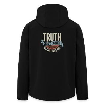  Truth Didn't Change Definitions Did | Bold - Recycelte Männer Softshell-Jacke von Stanley/Stella - Schwarz - Hinten - AI Model Male 185 light (185cm)