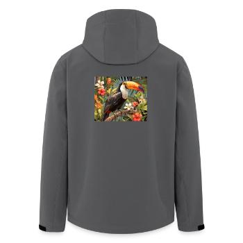 Toucans Toucan - Men’s Recycled Softshell Jacket by Stanley/Stella - black - Back - AI Model Male 185 light (185cm)
