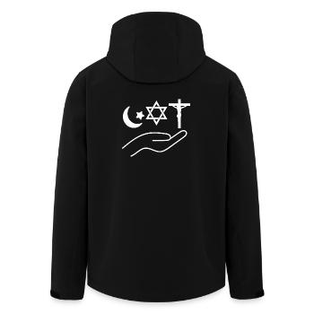 Paix entre toutes les religions du monde - Veste softshell homme en polyester recyclé Stanley/Stella - noir - Dos - AI Model Male 185 light (185cm)